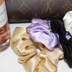 Glossy Gold 100% Mulberry Silk Hair Scrunchies